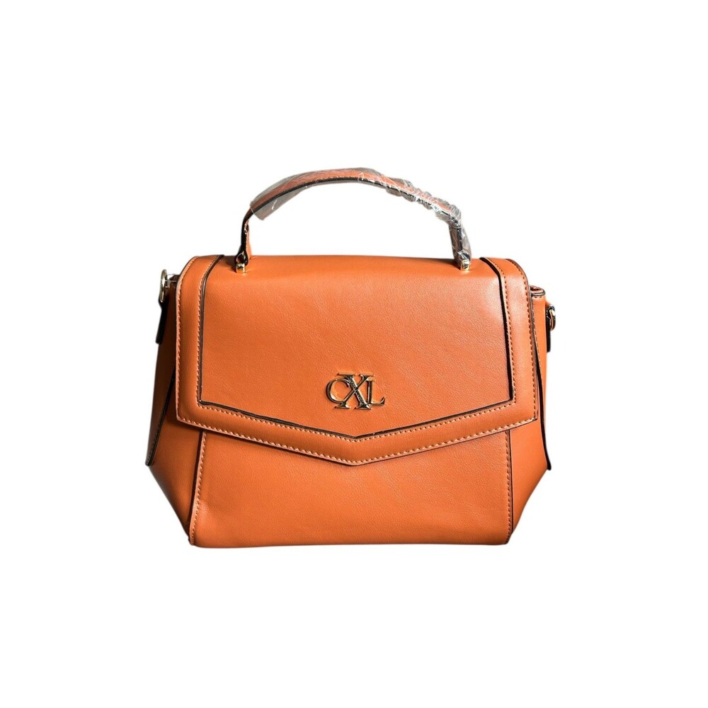 CXL Christian Lacroix Satchel Top Handle Crossbody Bag Rust Art Deco Envelope